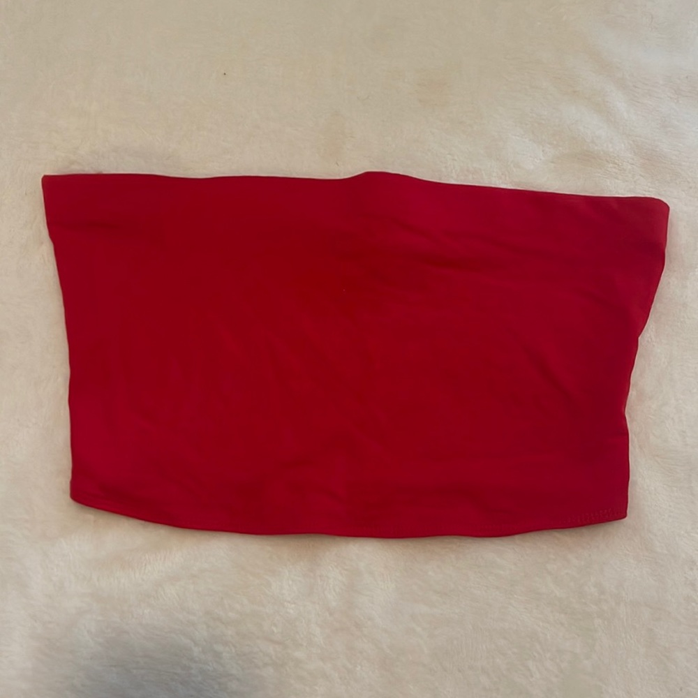 Cropped red tube top